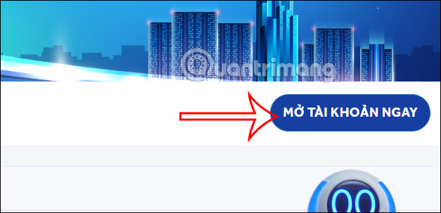 Giao diện đăng ký ACB Online trên website