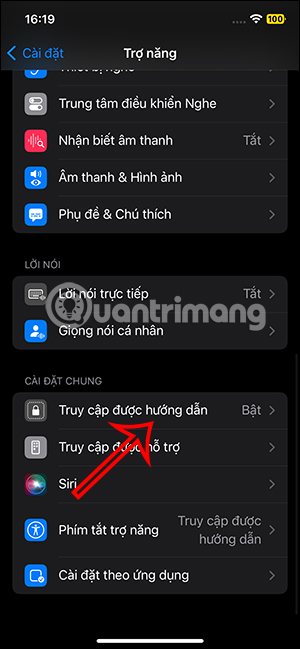 Truy cập được hướng dẫn iPhone