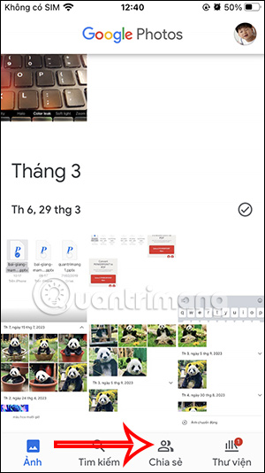 Chia sẻ trên Google Photos