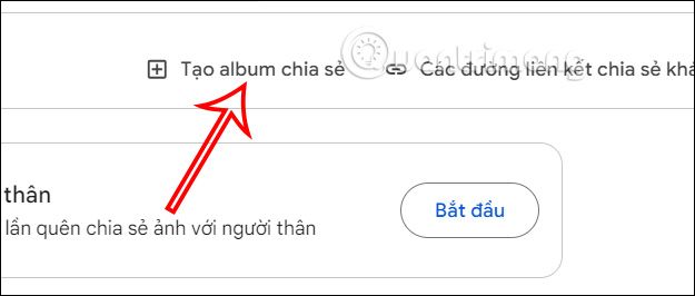 Tạo album chia sẻ Google Photos