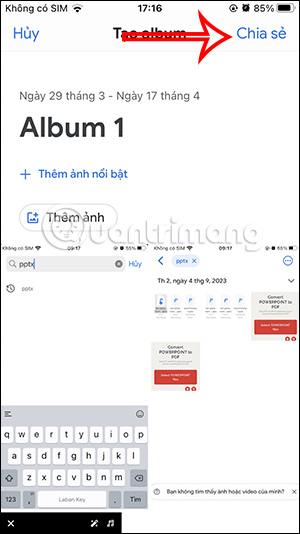 Chia sẻ album ảnh