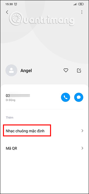 Chọn nhạc chuông cho số liên hệ