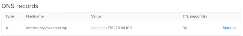 Bản ghi DNS tùy chỉnh cho Ontrack.