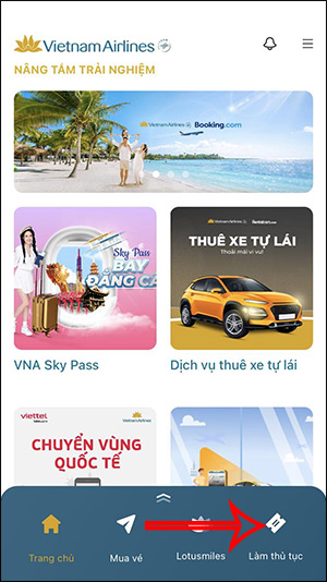 Làm thủ tục check in Vietnam Airline