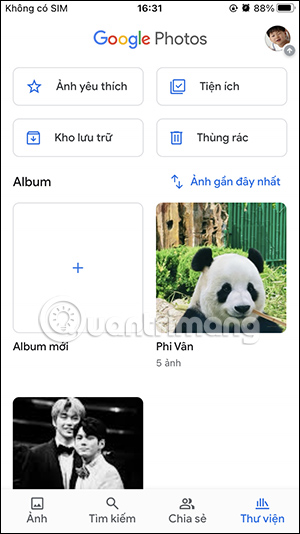 Chọn album chia sẻ trên Google Photos