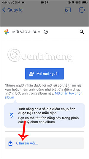 Chia sẻ album với
