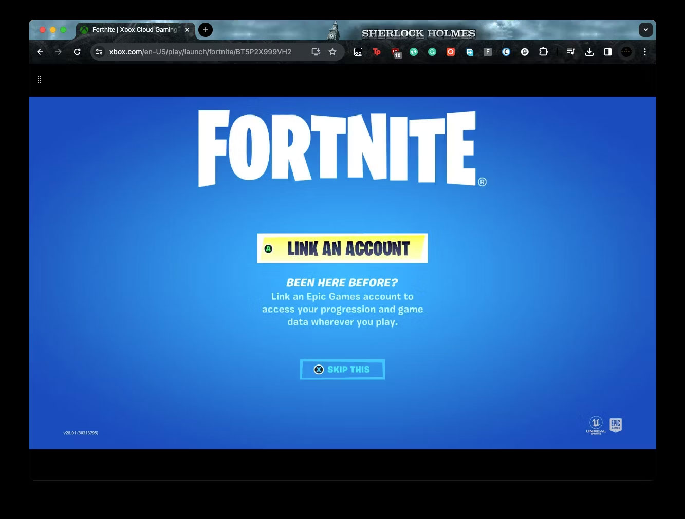 Fortnite trên trình duyệt yêu cầu liên kết tài khoản