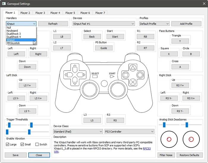 PS3 trên PC có bản đồ Joypad RPCS3