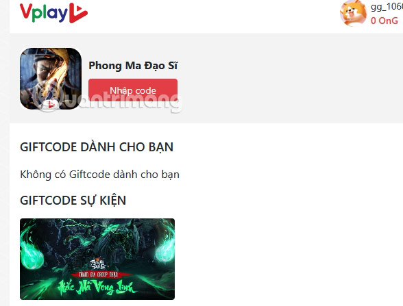 gift code phong ma dao si moi nhat