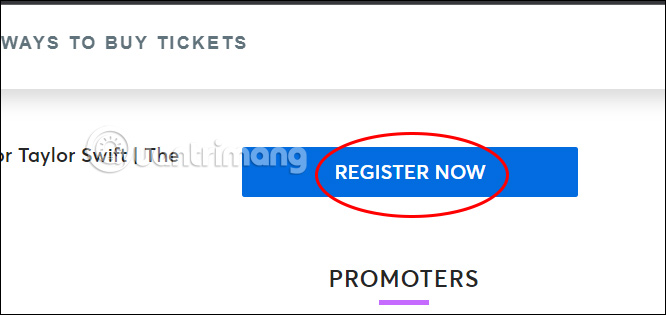 Đăng ký trên Ticketmaster.sg