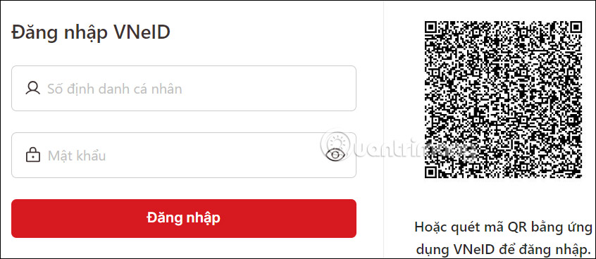 Quét mã tài khoản VneID
