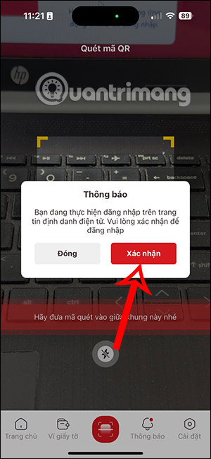 Đăng nhập trang web VneID