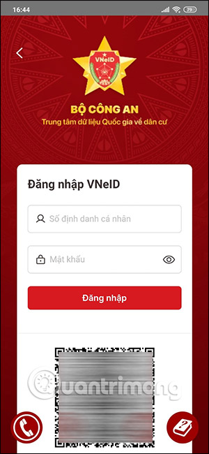 Đăng nhập tài khoản VNeID