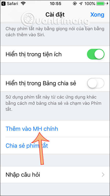 Thêm vào màn hình chính