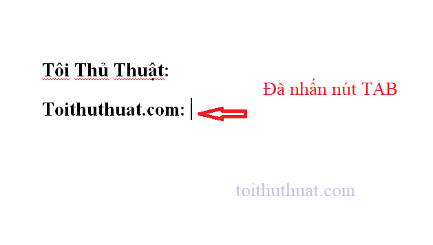 Chọn vị trí bắt đầu, sau đó nhấn TAB(trên bàn phím)