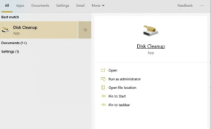 Tìm kiếm Disk Cleanup