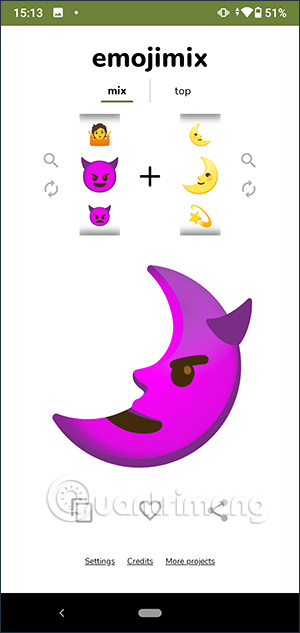 Giao diện Emojimix