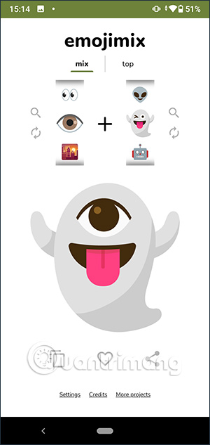 Mix emoji trên Emojimix