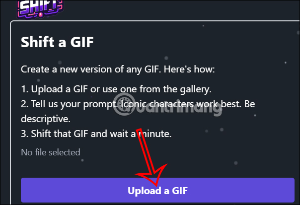 Tải ảnh GIF lên GifShift