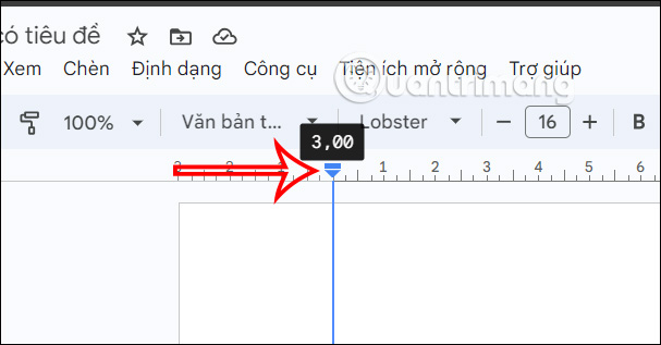 Chỉnh lề trên cho tài liệu Google Docs