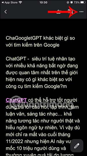 Chỉnh tài liệu Google Docs điện thoại