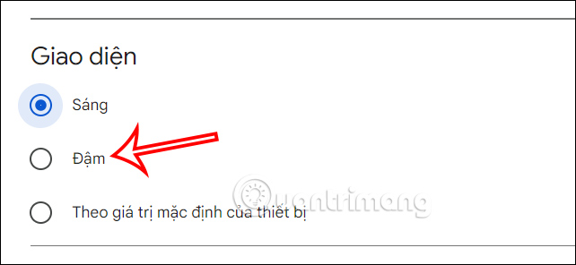 Chuyển Google Drive sang nền đen