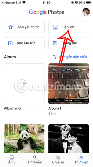 Tiện ích Google Photos