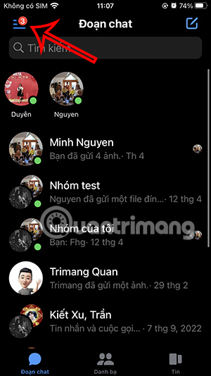 Tùy chỉnh tài khoản Messenger