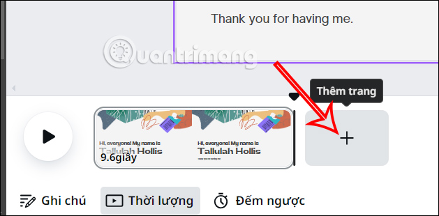 Thêm trang video trong Canva