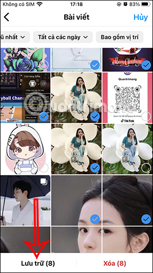 Chọn lưu trữ các bài viết Instagram