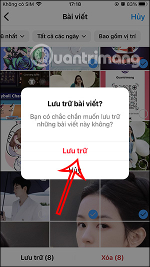 Đồng ý lưu trữ bài viết Instagram