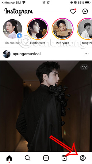 Truy cập Instagram cá nhân