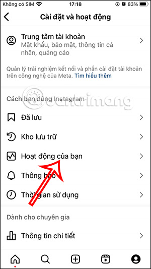 Hoạt động trên Instagram