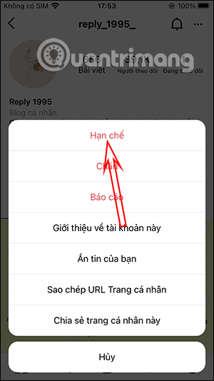 Chọn Hạn chế