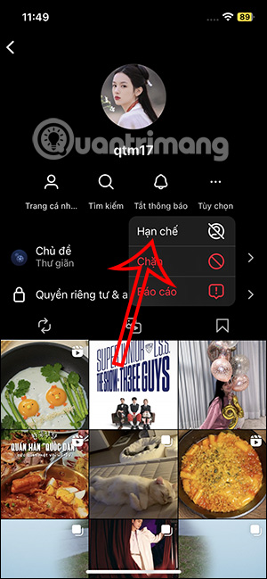 Hạn chế tài khoản Instagram