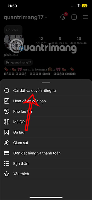 Cài đặt riêng tư Instagram