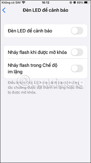 Tắt tất cả đèn flash trên iPhone