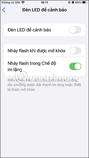 Tùy chỉnh đèn flash trên iPhone