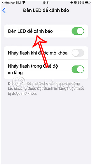 Bật flash thông báo trên iPhone