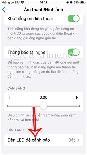 Chỉnh đèn flash đang bật trên iPhone