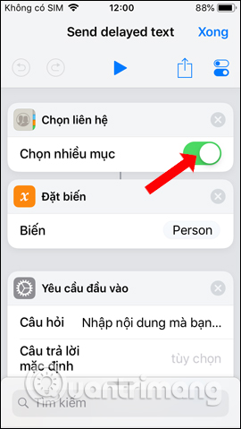 Chọn nhiều số liên hệ