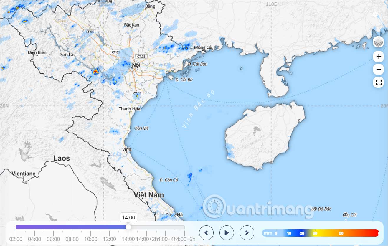 Bản đồ dự báo trên iweather