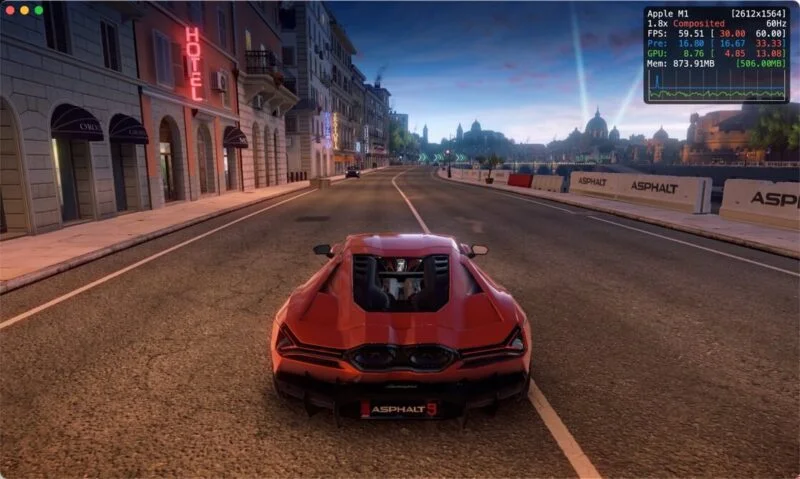 macOS Performance HUD trong Asphalt 9: Legends