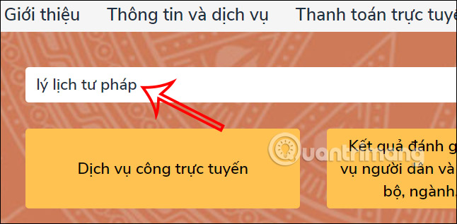 Tìm kiếm hồ sơ lý lịch tư pháp trên Cổng dịch vụ công