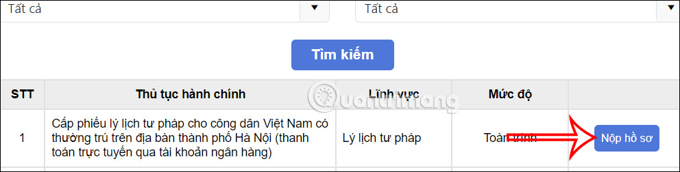 Cấp lý lịch tư pháp Hà Nội toàn phần