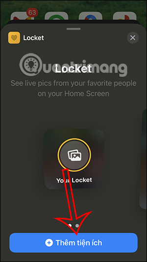 Thêm tiện ích Locket Widget