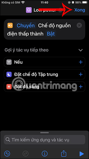 Lưu phím tắt mới trên iPhone