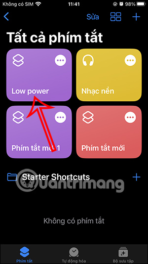 Phím tắt tiết kiệm pin trên iPhone