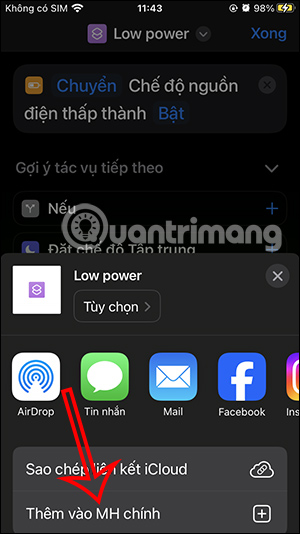 Thêm phím tắt màn hình chính iPhone