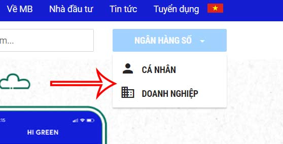 Đăng nhập tài khoản MB Bank web